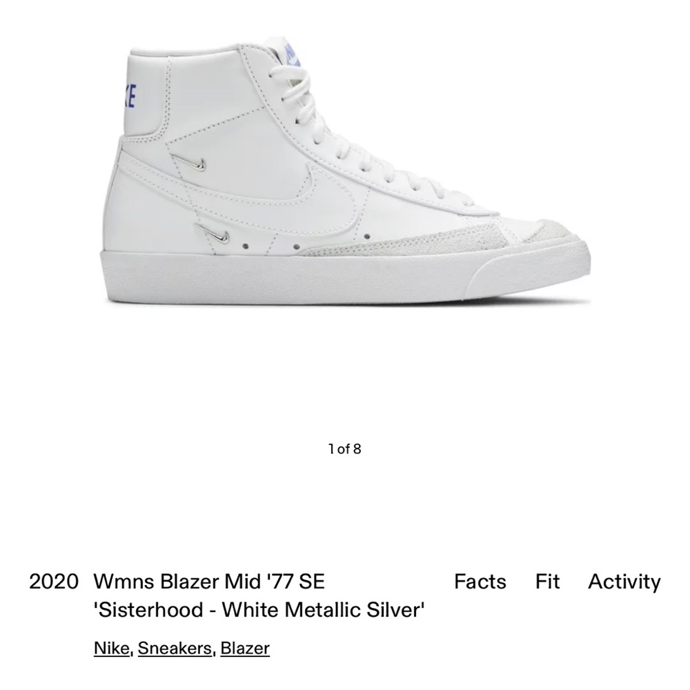 Brand New Limited Edition Nike Blazers (Sisterhood White Metallic)